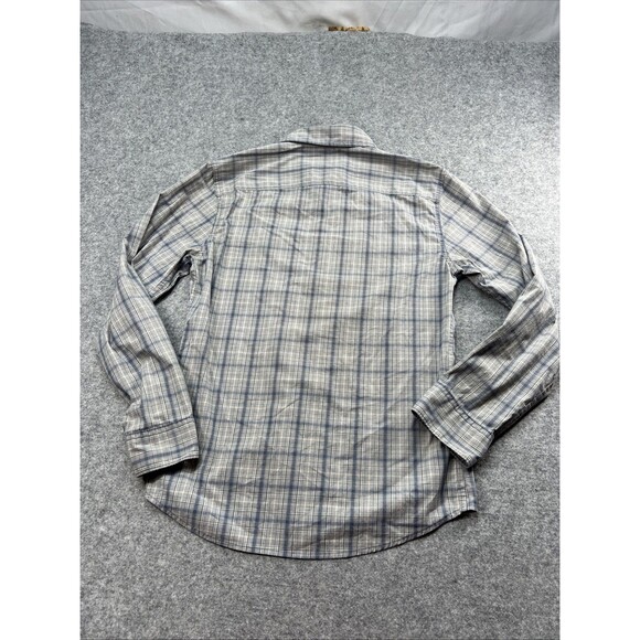 Wrangler Long Sleeve Woven Button Up Shirt Mens Size  Small Plaid Blue Slim Fit - Picture 13 of 15
